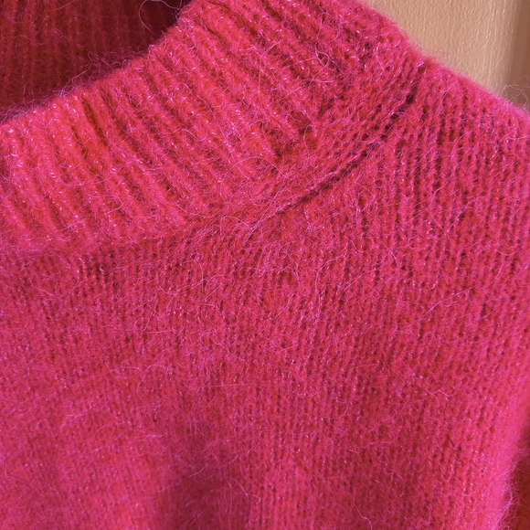 COS Bright Pink Alpaca Blend Turtleneck Sweater - Picture 7 of 8